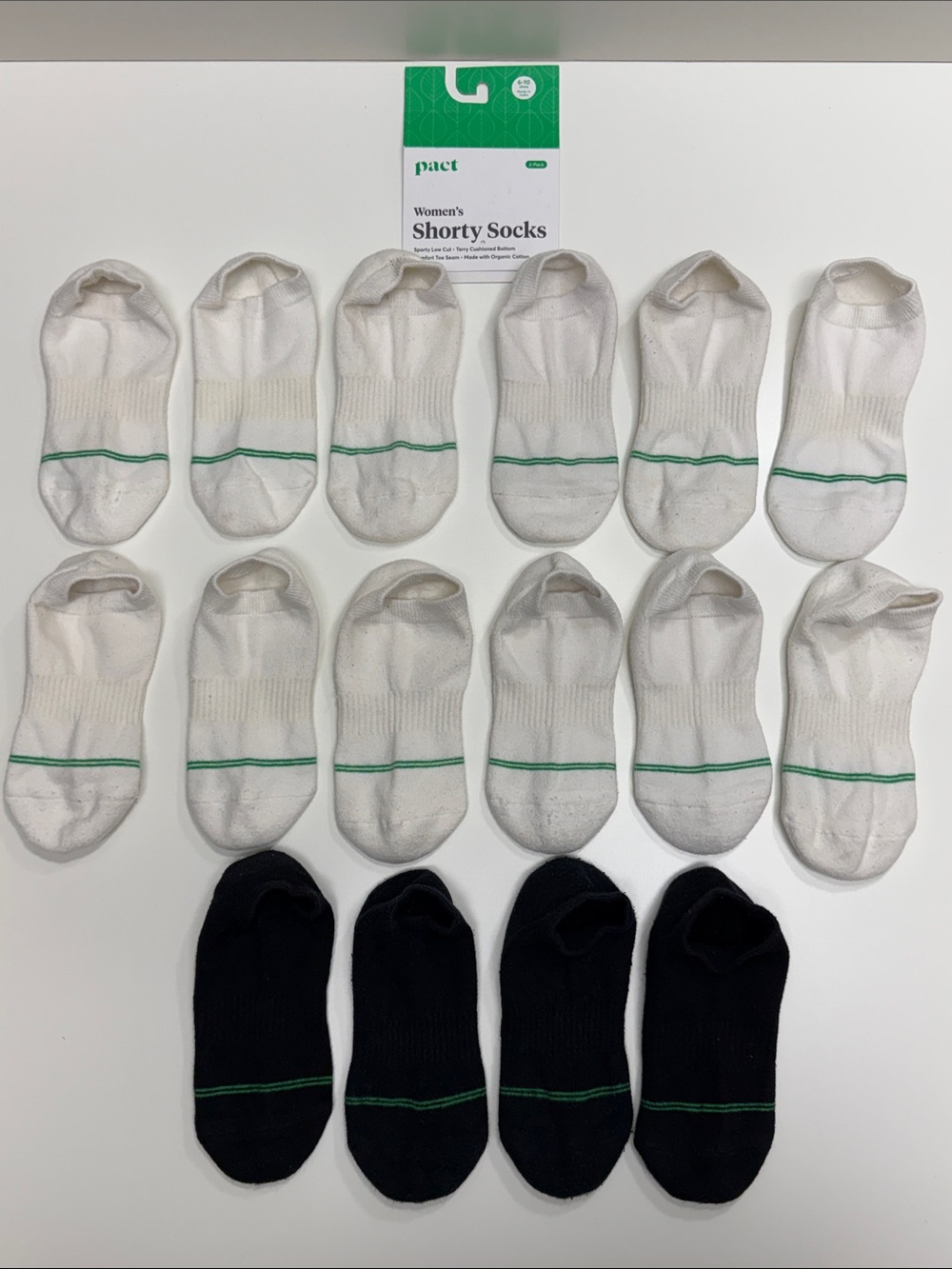 ✨ PACT ✨ 8-Pairs Sporty Low Cut Terry Cushioned Bottom Comfort Toe Seam Socks OS